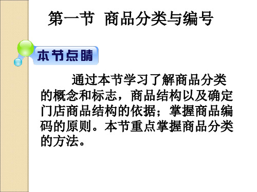 第二章第一节商品的分类与编码精品PPT课件