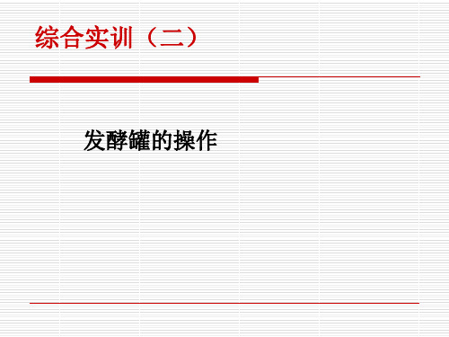 综合实训(二)发酵罐的操作