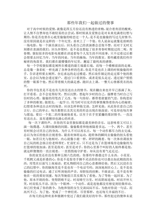 那些年我们一起做过的傻事