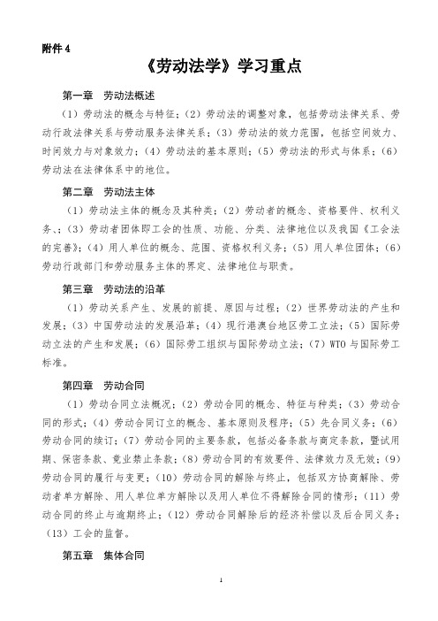 劳动法学习重点