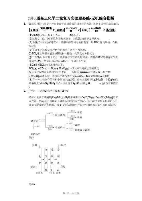 2020届高三化学二轮复习实验题必练-无机综合推断