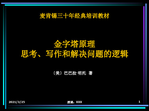 金字塔原理(完整版)PPT课件