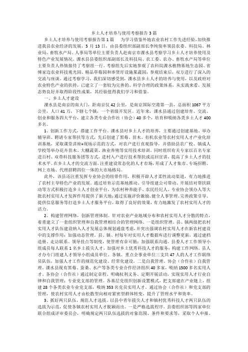 百度文库精品文档-乡土人才培养与使用考察报告3篇