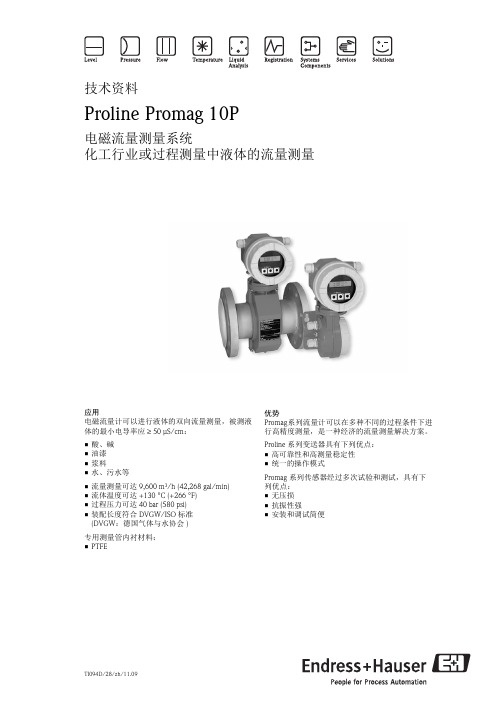 E+H电磁流量计10P中文资料