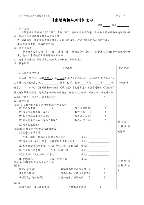 14廉颇复习