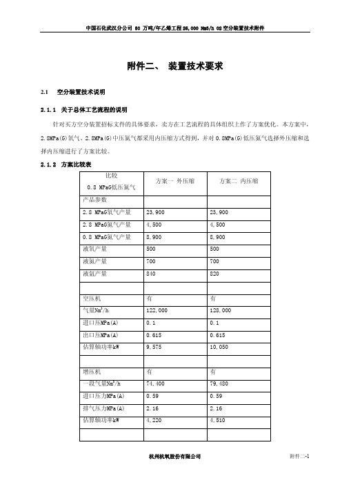 内压缩深冷制氧技术附件