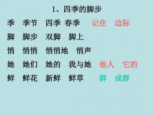 北京版二年级上册语文生字组词造句模板