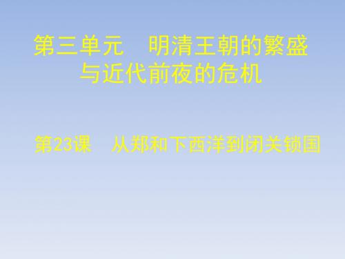 从郑和下西洋到闭关锁国PPT课件15 北师大版