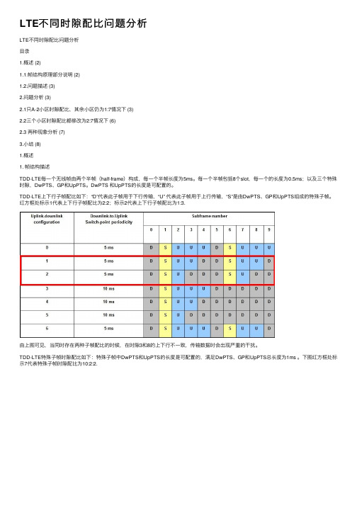 LTE不同时隙配比问题分析