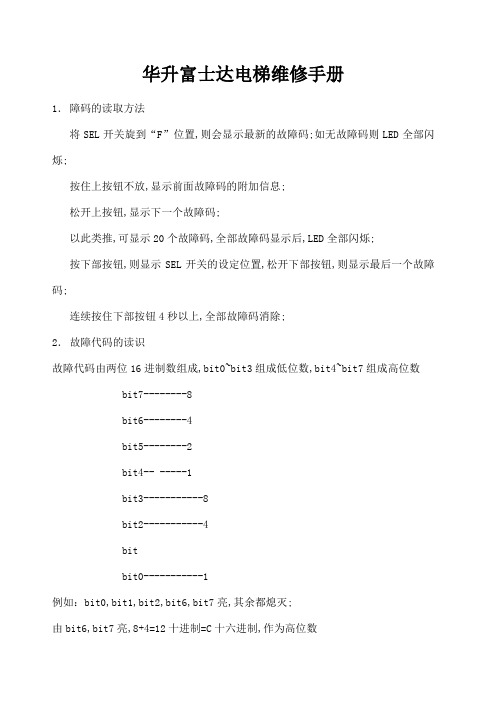 华升富士达电梯维修故障码