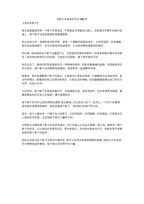 有影子在我身后作文600字