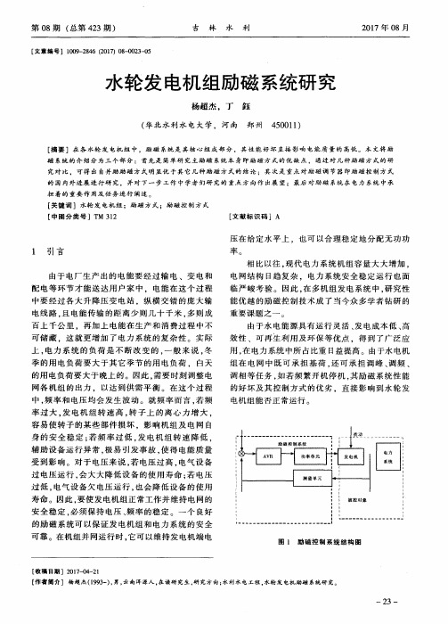 水轮发电机组励磁系统研究