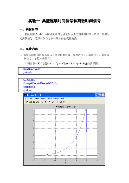 (完整版)信号与系统Matlab实验作业