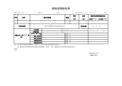 采购货物验收单(标准版)