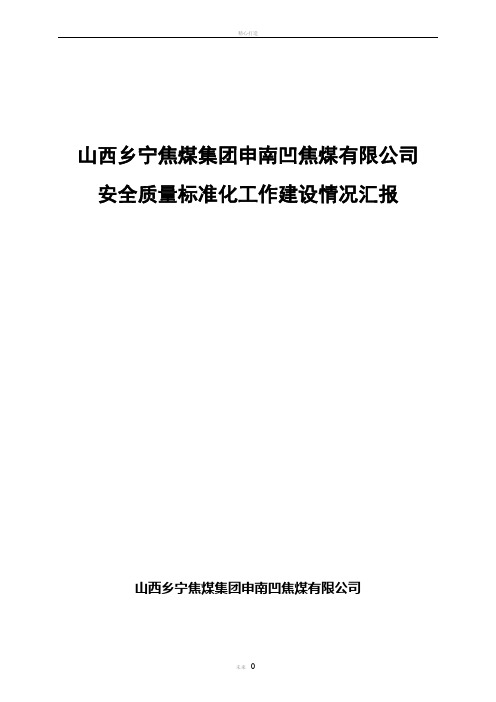 质量标准化汇报材料