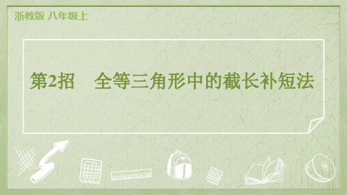 2024年浙教版八年级上册数学期末培优复习第2招全等三角形中的截长补短法