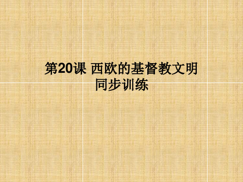 西欧的基督教文明学习教育课件PPT