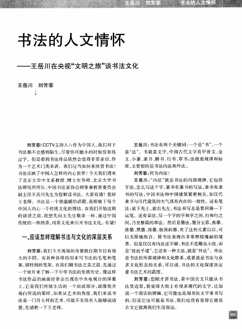 书法的人文情怀——王岳川在央视“文明之旅”谈书法文化
