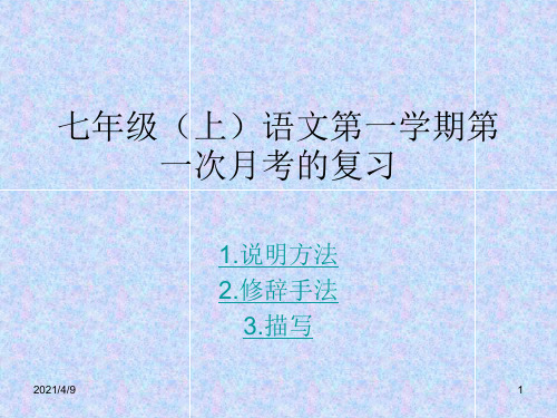 七年级(上)语文第一学期第一次月考的复习ppt课件