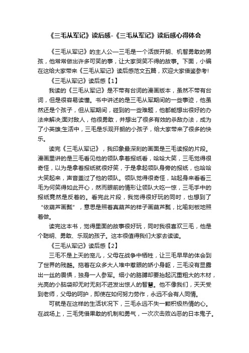 《三毛从军记》读后感-《三毛从军记》读后感心得体会