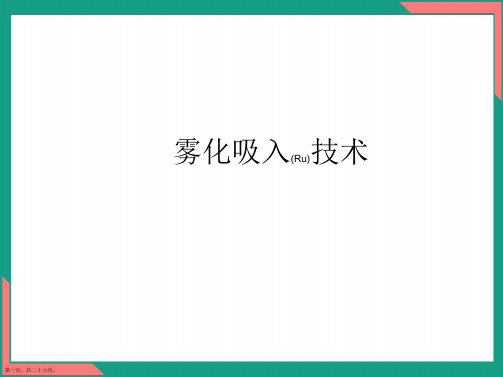 雾化吸入技术基本操作参考ppt