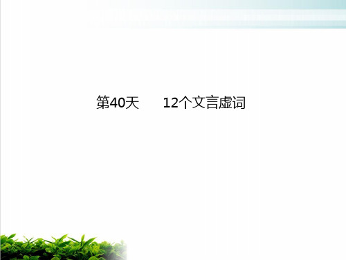 中考语文总复习训练课件：默写 第40天 12个文言虚词(共10张PPT)