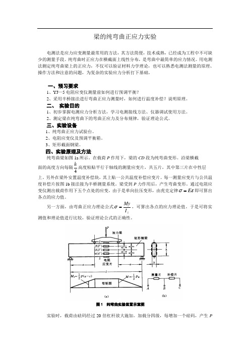 关于梁的纯弯曲正应力实验