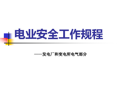 电业安全工作规程电气部分