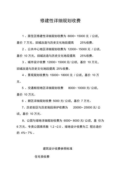 2014修建性详细规划收费剖解