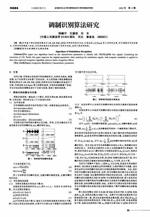 调制识别算法研究