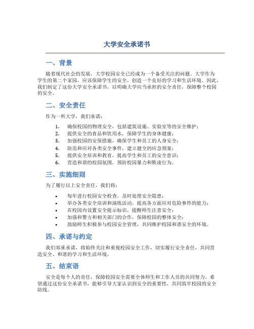 大学安全承诺书