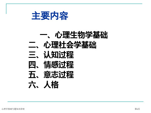 心理学基础专题知识讲座