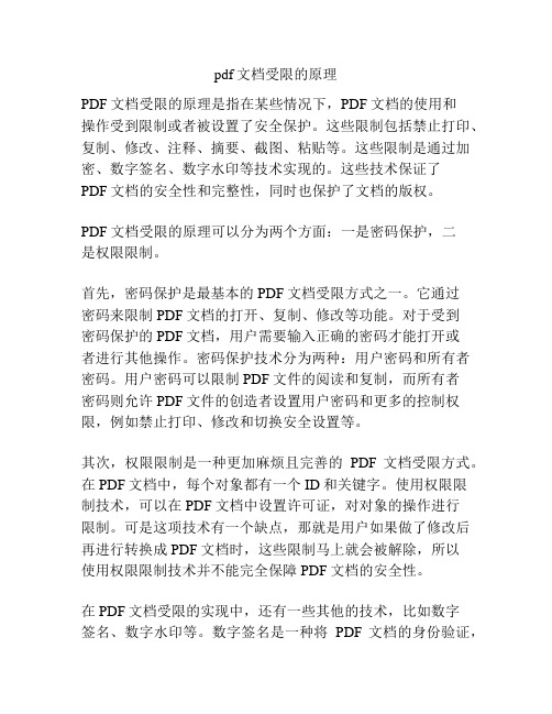 pdf文档受限的原理