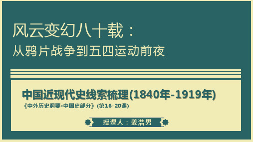 《中外历史纲要(上)》中国近现代史线索梳理(1840年-1919年) 15ppt