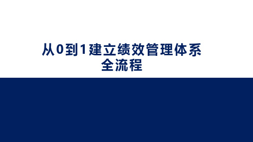 从0到1建立绩效管理体系全流程