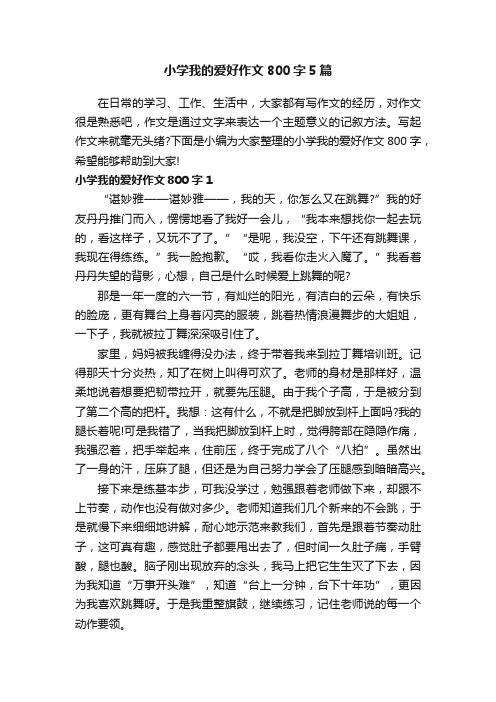 小学我的爱好作文800字5篇