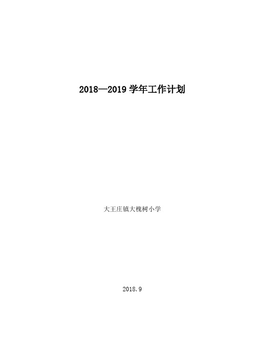 大槐树小学2018——2019学年度教育教学工作计划