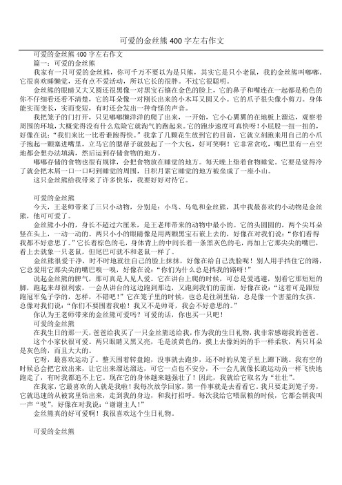 可爱的金丝熊400字左右作文