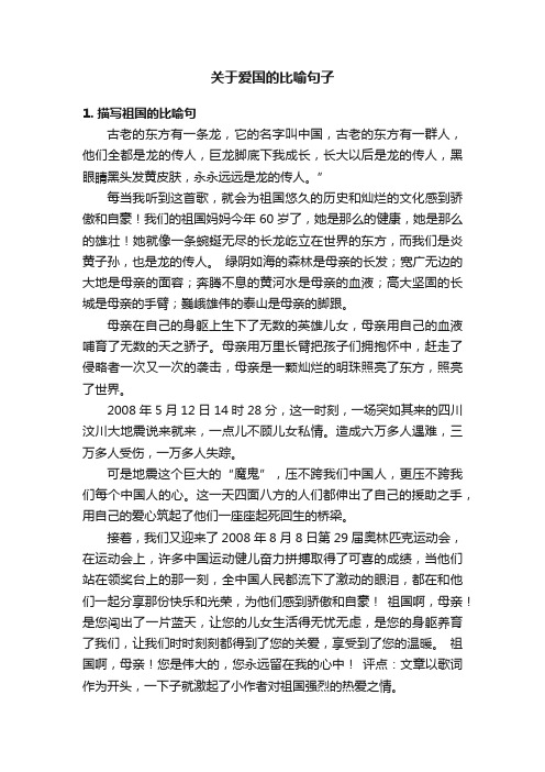 关于爱国的比喻句子