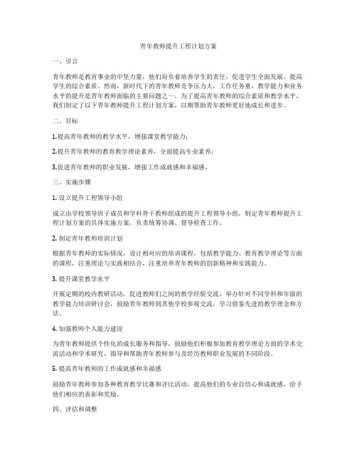 青年教师提升工程计划方案