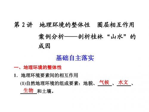 【步步高】2012高考地理大一轮复习课件：第一册 第三单元 第2讲 地理环境的整体性