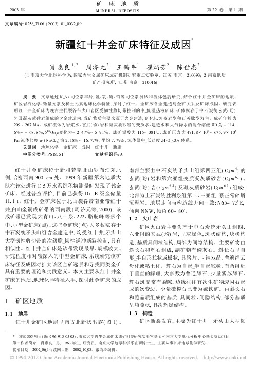 新疆红十井金矿床特征及成因(肖惠良,周济元,王鹤年等,《矿床地质》2003.1)