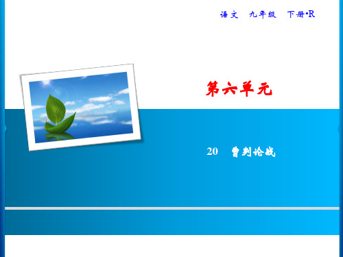 2019年春人教(2018部编版)九年级语文下册(导学+随堂练习+作业)：第6单元 20 曹刿论战   随堂练习课件