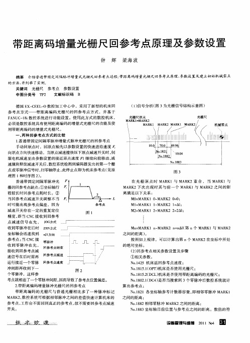 带距离码增量光栅尺回参考点原理及参数设置