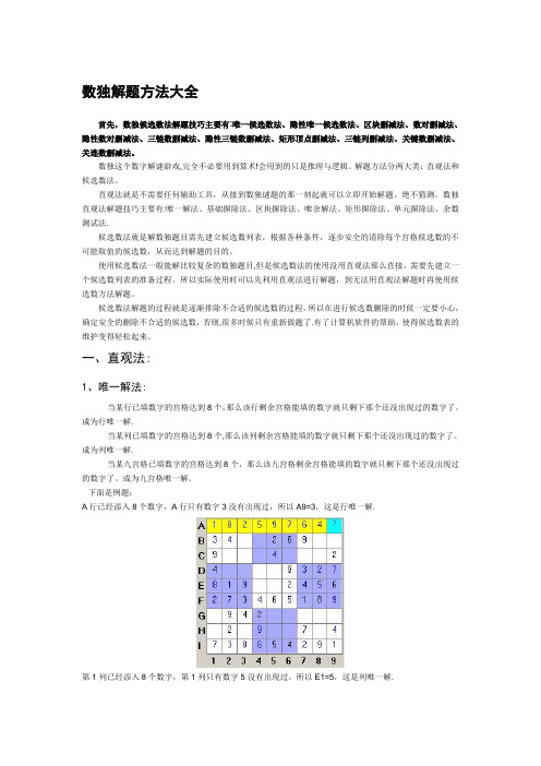 数独解题方法大全