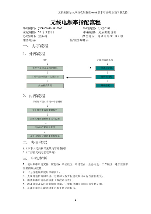 无线电频率指配流程