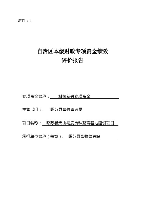 科技新兴专项资金绩效评价报告(2011)