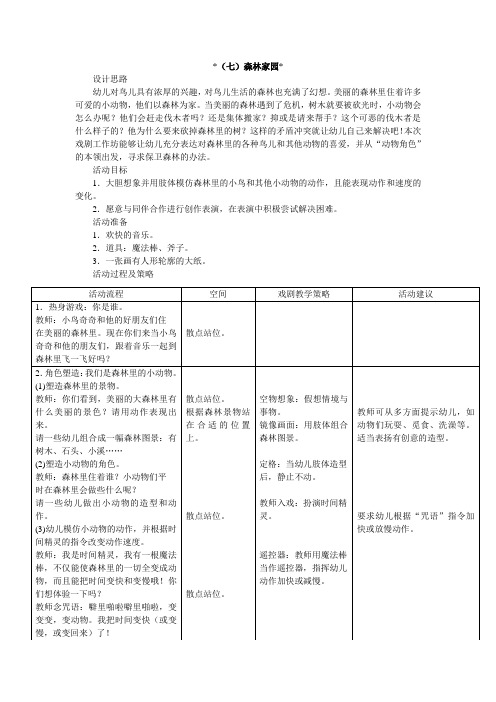 幼儿园中班戏剧教育1森林家园