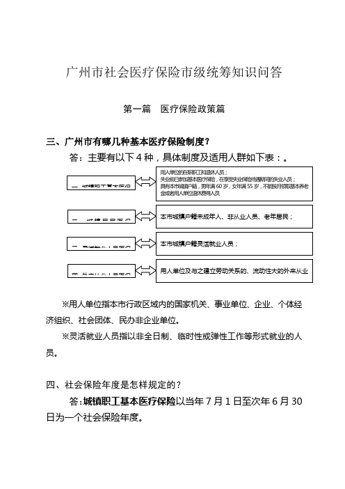 广州市社会医疗保险市级统筹知识问答