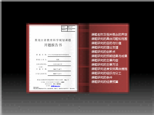 课题名称及相关概念的界定课题研究的具体问题和范围课题研共22页